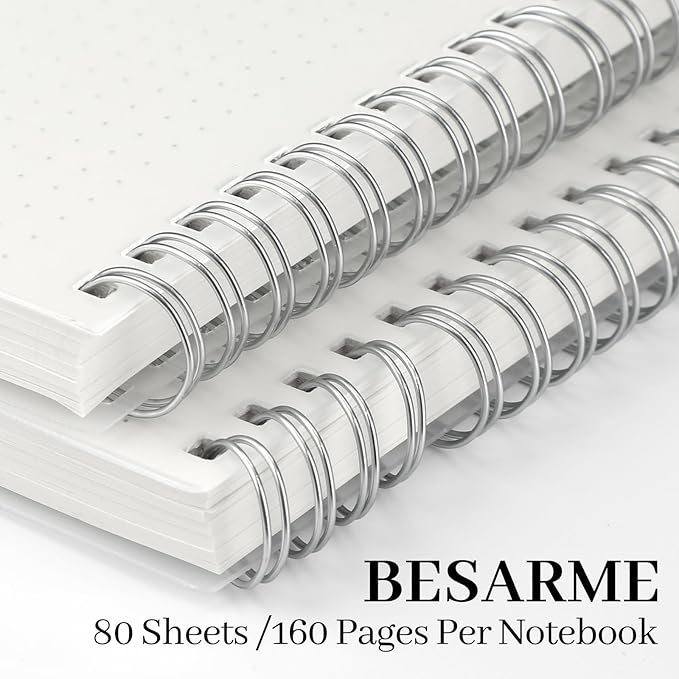BESARME 80 Sheets A4 Dot Grid Spiral Notebook - Image 3