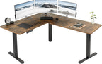 VIVO Electric Corner 63 x 55 inch L-Shaped Standing Desk, Memory Height