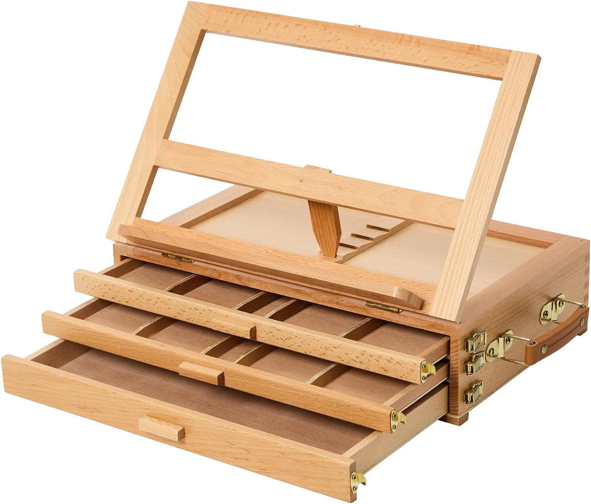 meeden large artist tabletop sketchbox easel: adjustable storage, main product view