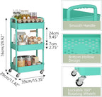Sywhitta 3-Tier Plastic Rolling Utility Cart - Image 2