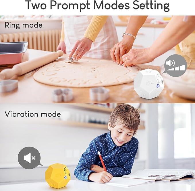 Pomodoro Timer - 11 Preset Productivity Timer, Ring/Vibrate Mode Cube - Image 2