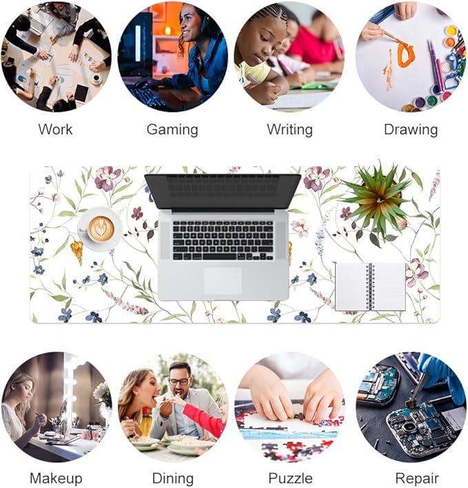 QIYI Floral Mouse Pad, Large Desk Mat - Image 7