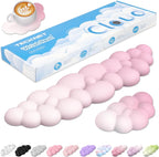 TECKNET Cloud Keyboard Wrist Rest Set, Cloud Wrist Rest with Non-Slip Base, PU Leather Wrist Pad for Keyboard with Ergonomic Memory Foam for Computer Laptop Office Gaming & Pain Relief, Gradient Pink