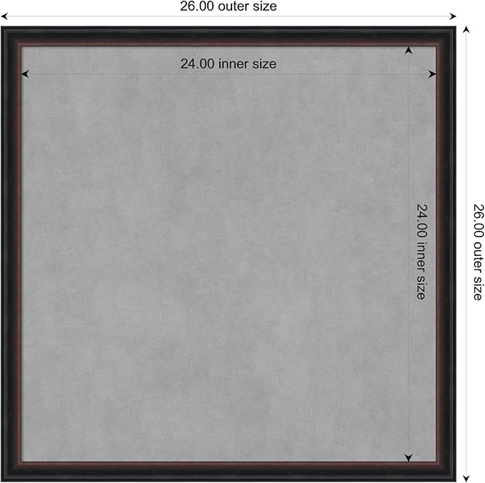 Amanti Art Black Framed Magnetic Board 26x26 Medium Vision Board - Image 3