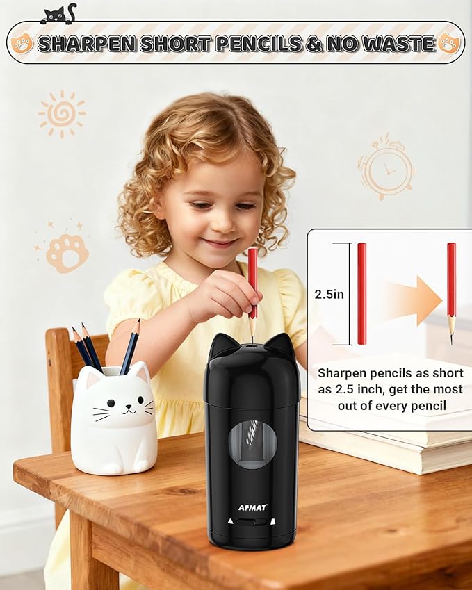 AFMAT Electric Pencil Sharpener, Fully Automatic Pencil Sharpener - Image 4