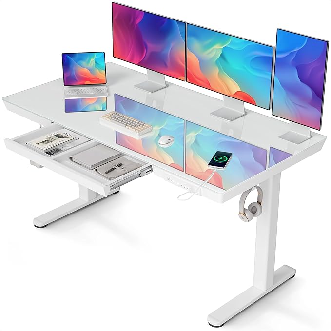 Claiks Glass Standing Desk by CLAIKS