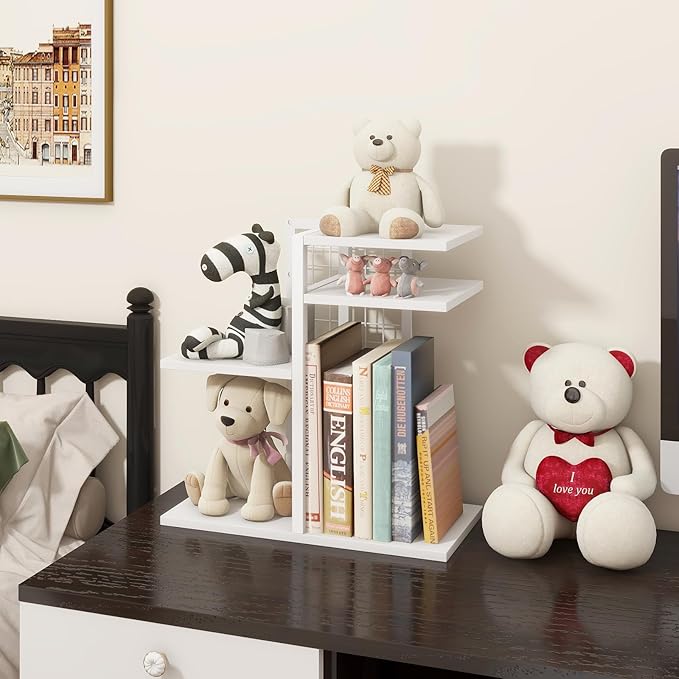 ELITEROO Desk Bookshelf, 4 Tier Wood Desktop Bookshelf, Adjustable Table Top - Image 7