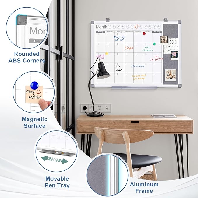 MAKELLO Dry Erase Calendar for Wall 24" x 18" - Image 5