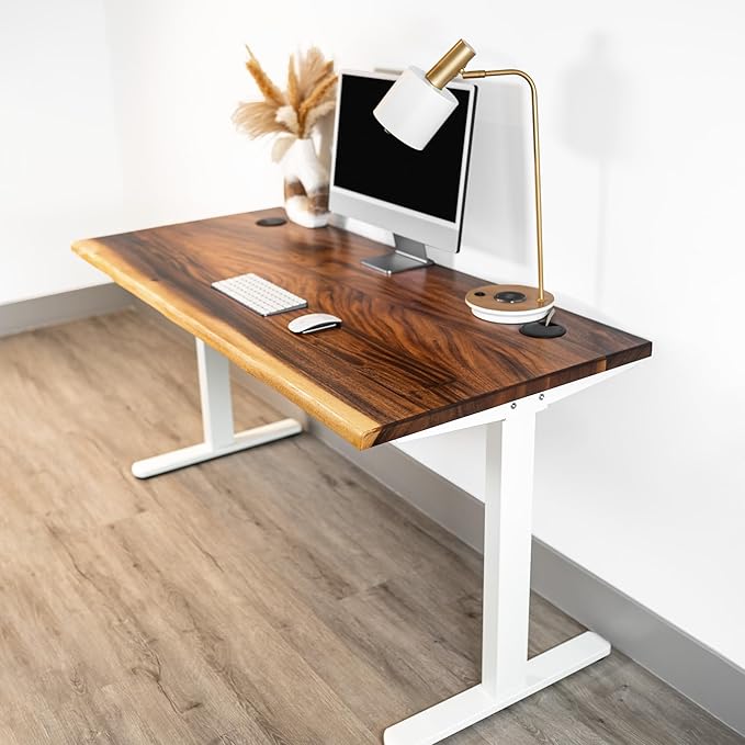 Standing Desk – Walnut Solid Wood Desk, Natural Live Edge, Adjustable Height - Image 7