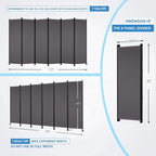 MAYOLIAH 6 Panel Room Dividers Folding Privacy Screen, 10ft Wide 6ft Tall - Image 5