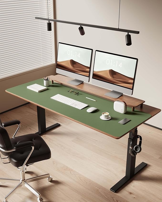 YSAGi Leather Desk Protector, Office Mat, Large Mouse Mat, Non-Slip PU Leather - Image 3