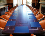 Dacasso 17" x 14" Navy Blue Leatherette Luxury Conference Table Pad - Image 6
