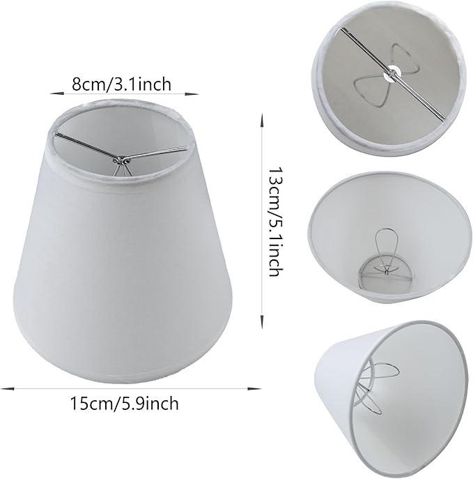 TAaMTYH small lamp shade chandelier shades set of 6，Fabric Lampshade - Image 3