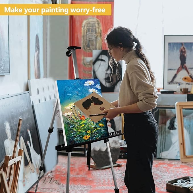 RRFTOK Art Painting Display Artist Easel Stand, Aluminum Metal Tripod - Image 4