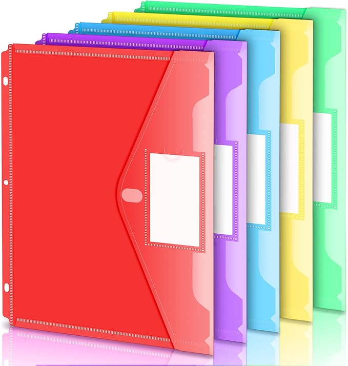 Forvencer Binder Pocket, 5 Pack Super Heavyweight Poly Binder Pocket by Forvencer