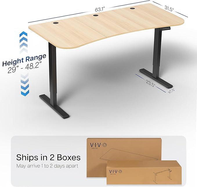 VIVO Electric 63 x 32 in Standing Desk, Memory Height Adjustment, 1B Series - Image 3