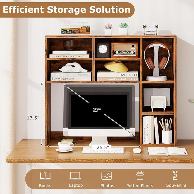 Tangkula Desktop Bookshelf, 3-Tier Desk Display Rack Organizer - Image 6