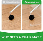 100pointONE Office Chair Mat for Hardwood Floors, Easy Glide Computer Chair Mat - Image 2