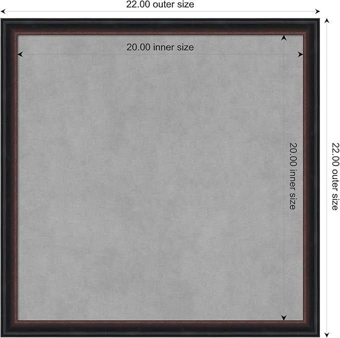Amanti Art Black Framed Magnetic Board 22x22 Medium Vision Board - Image 4