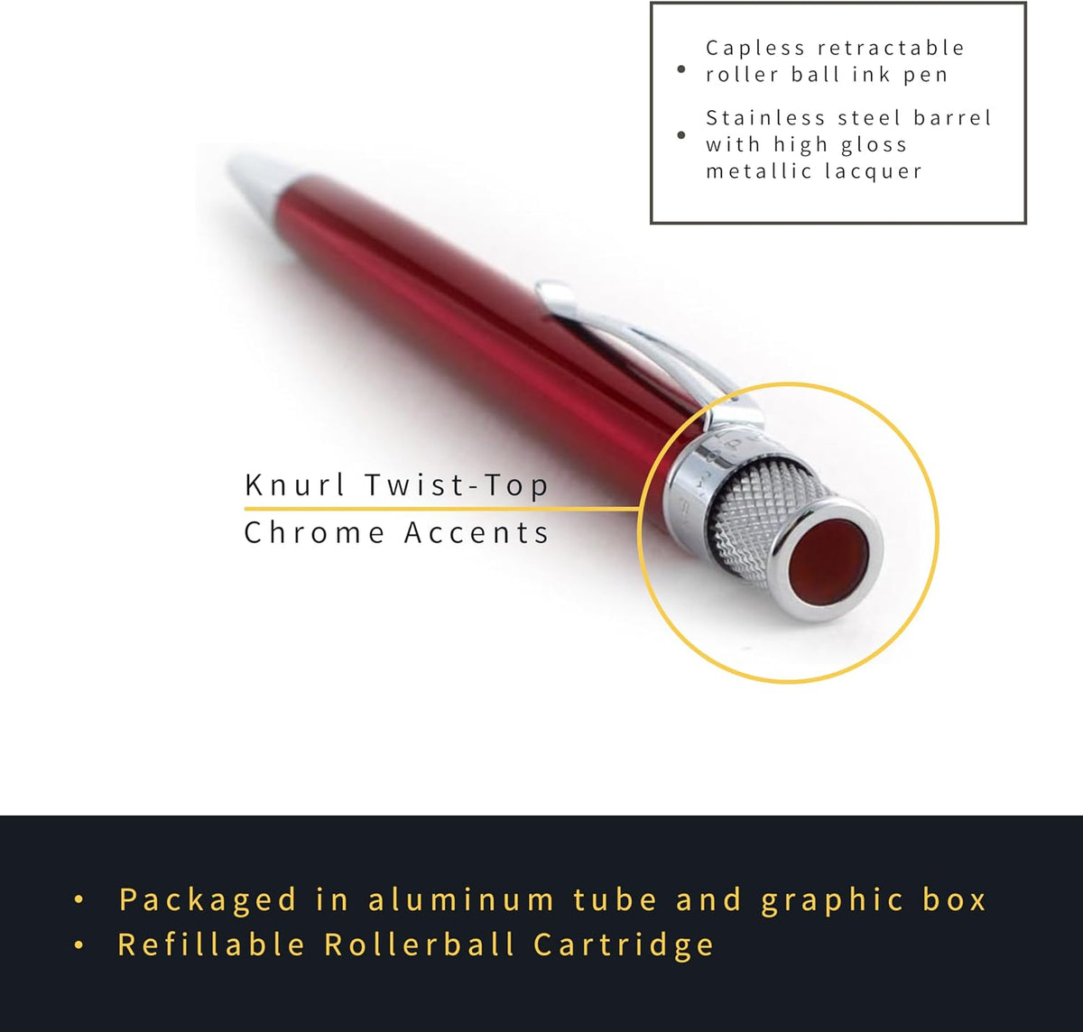 Retro 51 Tornado™ Classic Lacquer - Red Rollerball Pen