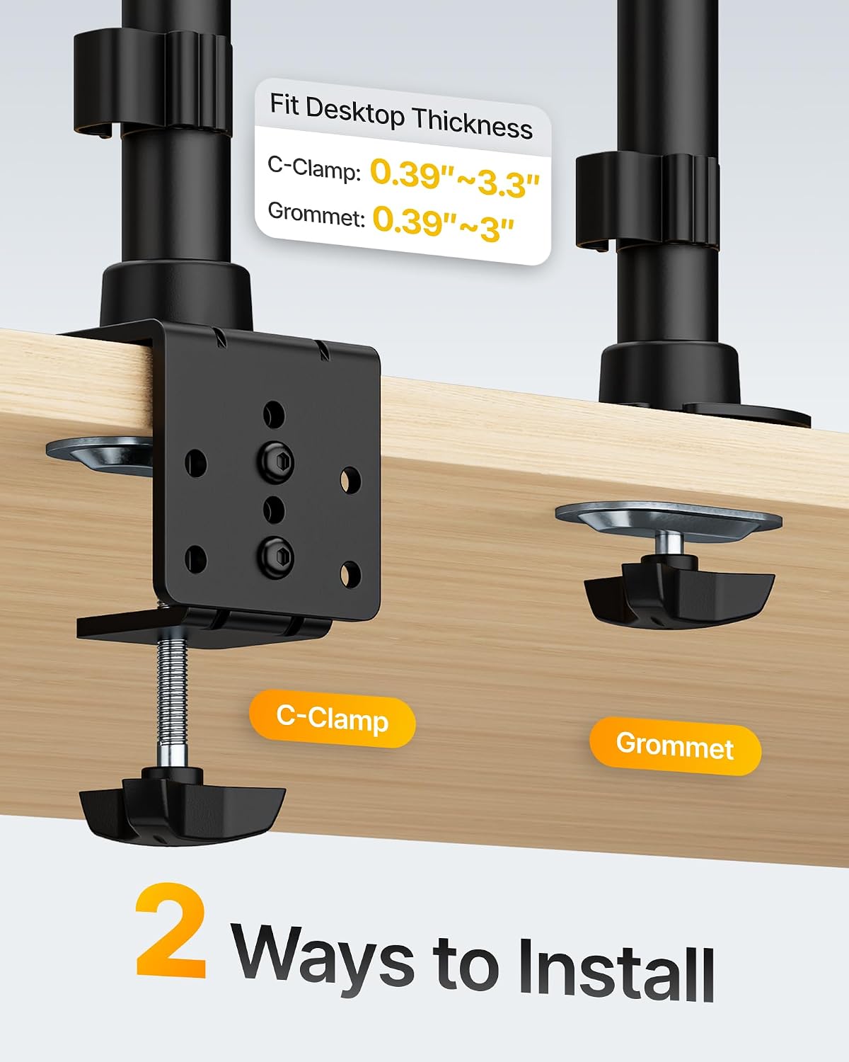 monTEK Heavy-Duty Stacked Dual Monitor Stand for 17-49" Screens