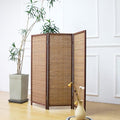Furnnylane 3 Panel Short Room Divider Screen, Small Bamboo Panel Divider by Furnnylane