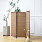 Furnnylane 3 Panel Short Room Divider Screen, Small Bamboo Panel Divider by Furnnylane