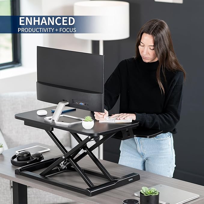 VIVO 26 inch Desk Converter, K Series, Height Adjustable Sit to Stand Riser - Image 4