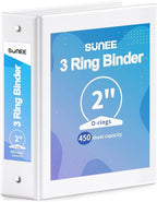 SUNEE 3 Ring Binder 2 Inch 1 Pack by SUNEE