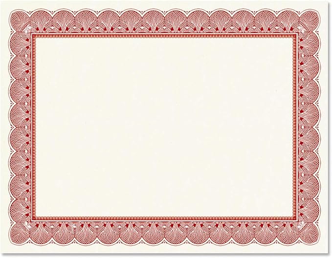 Elite Red & White Parchment Certificate Papers - Image 2