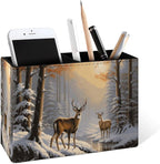 Famame Winter Wild Deer Snow Trees Pencil Holder by Famame