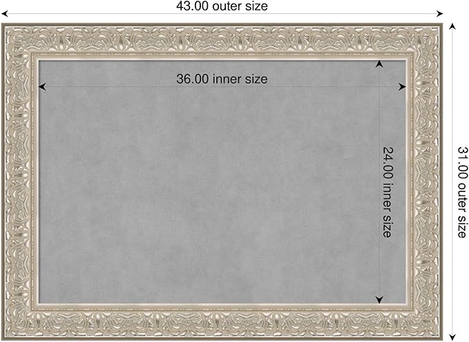 Amanti Art Silver Framed Magnetic Board 31x43 Large Vision Board - Image 2