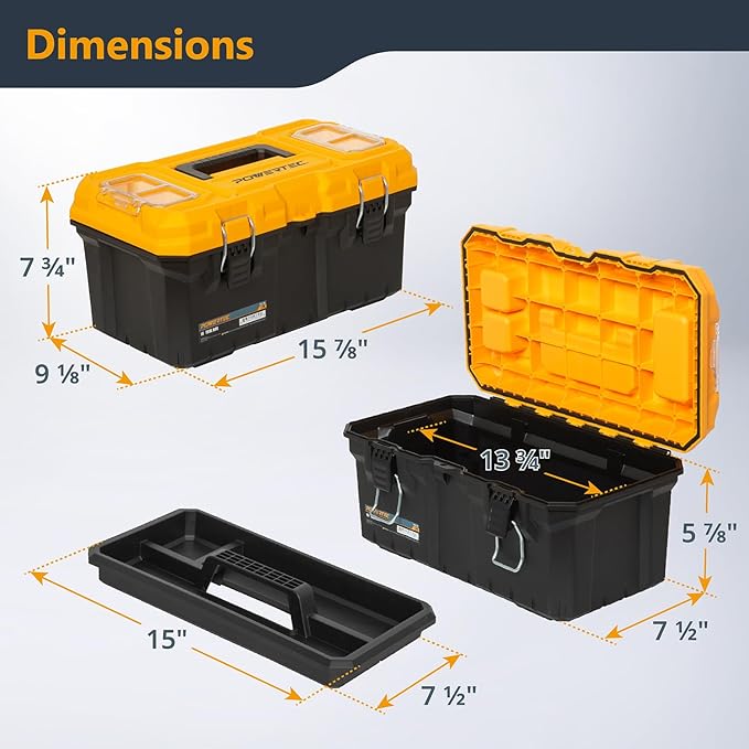 POWERTEC 16-Inch Tool Box with Trays - Image 2