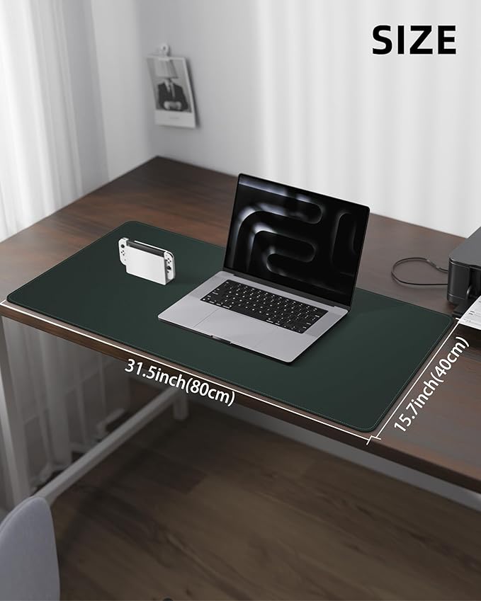 Leather Desk Pad Protector, Non-Slip PU Leather Blotter, Laptop Desk Pad - Image 5