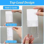 25 Pack Vertical 2-Card Badge Holder, Heavy Duty Hard Plastic ID Card Holder - Image 4