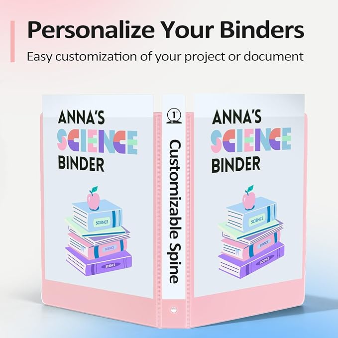 BinderX Extra Durable 3 Ring Binder, Round Rings 1 Inch Binder, Fits 175 Sheets - Image 5