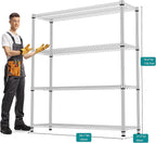 M MZG 4 Tiers Shelf 2640 lbs Steel Storage Shelving Utility Shelving Unit Steel - Image 3