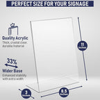 Acrylic Sign Holder 8.5 x 11, Slant Back Display Stand, A-Frame Flyer Display - Image 2