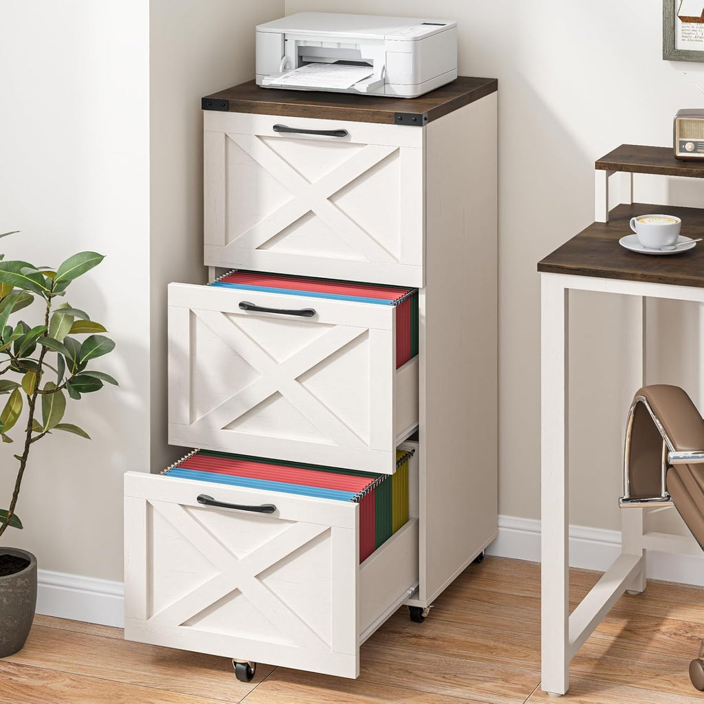 halitaa 3 drawers tall farmhouse file cabinet with shown in use