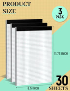 Aidunmis Graph Paper Pads 8.5 x 11, 4x4 Quad Ruled, 3 Pack Grid Paper Pad 8.5 x - Image 2