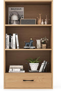 LOKO 4-Tier Bookcase with Storage Drawer, Modern Organizer Display Storage by LOKO