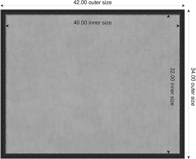 Amanti Art Black Framed Magnetic Board 34x42 X-Large Vision Board - Image 2