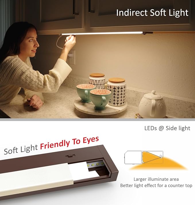 Leetdud LED Under Cabinet Lighting Hardwired or Plug in, 32 Inch 16W, Dimmable - Image 7