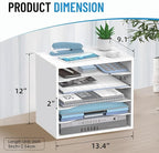 SHARKWOODS 5-Tier Wood Desk Organizer, Paper Tray Organizer - Image 3