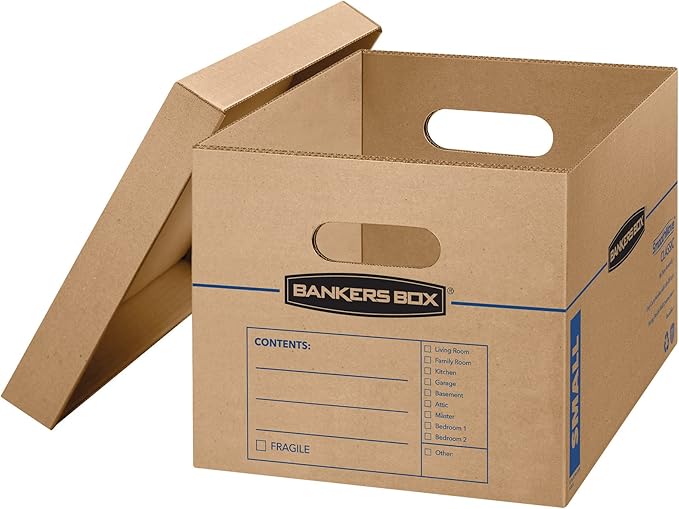 Bankers Box Small Classic Moving Box 15 Pack, Reinforced Handles, Tape-Free - Image 2