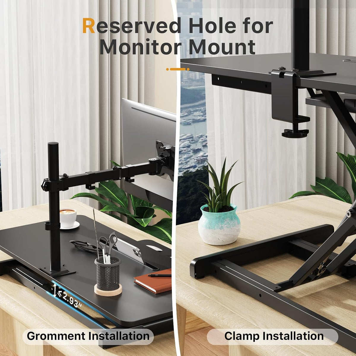 JOY worker Standing Desk Converter, 35" Height Adjustable Sit Stand Riser