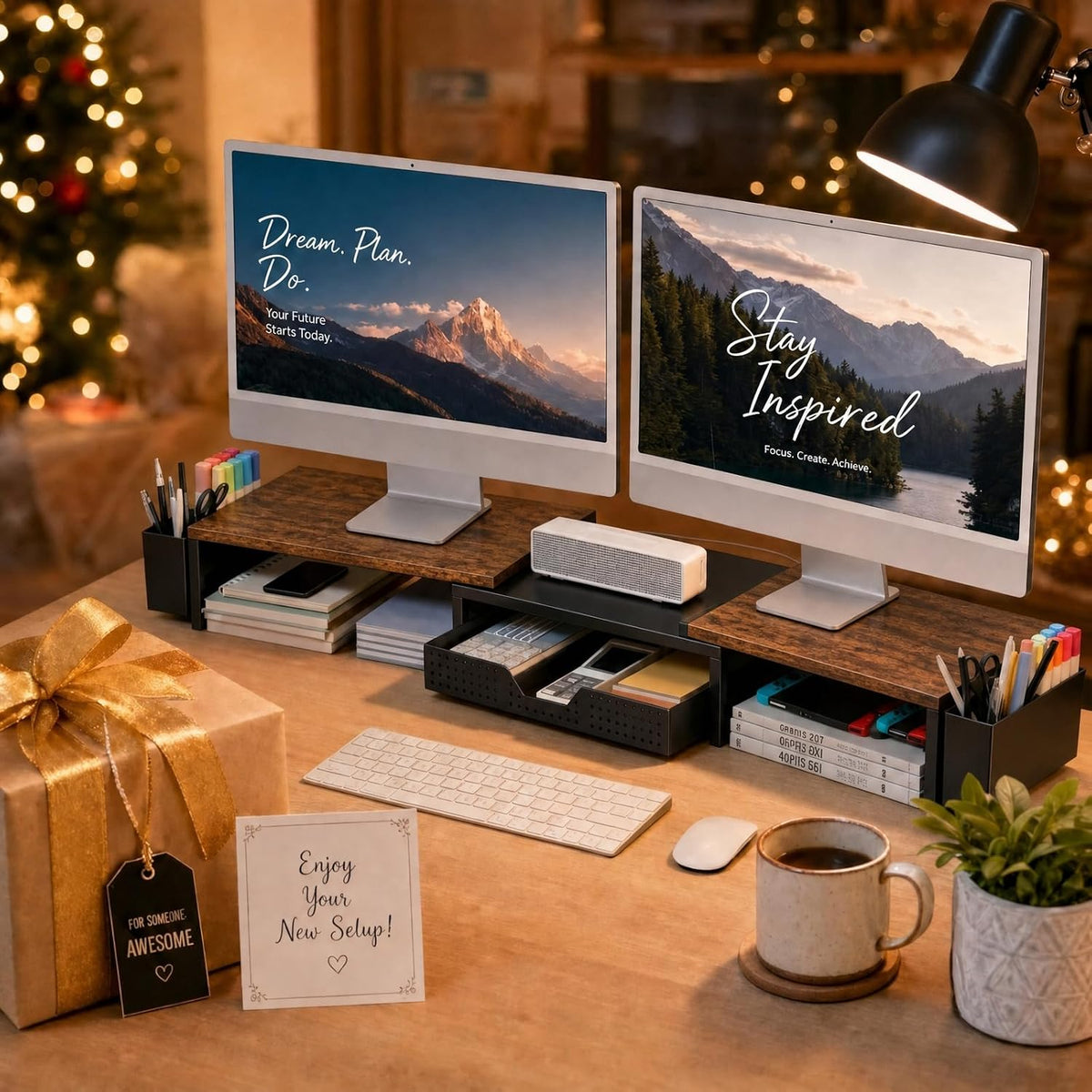 opnice desk organizers and accessories, dual monitor stand, view 9