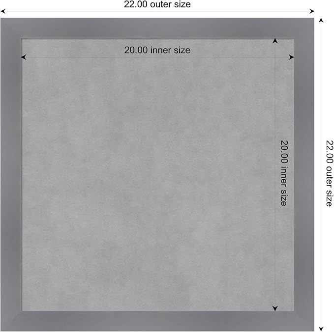 Amanti Art Grey Framed Magnetic Board 22x22 Medium Vision Board - Image 4