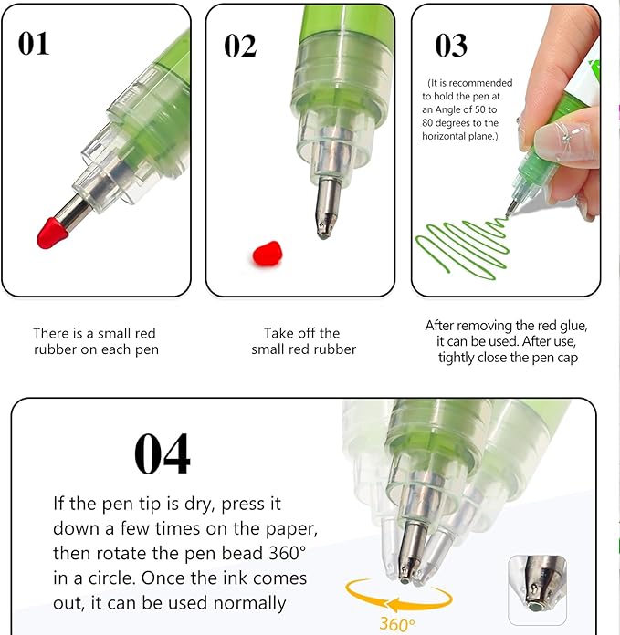 kander Acrylic Gel Pens, 12 Colors Highlighter Acrylic Gel Ink Pens - Image 4