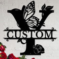 Personalized Custom Letter Name metal Signs, Custom Black Letter Monogram Wall by Casebrick
